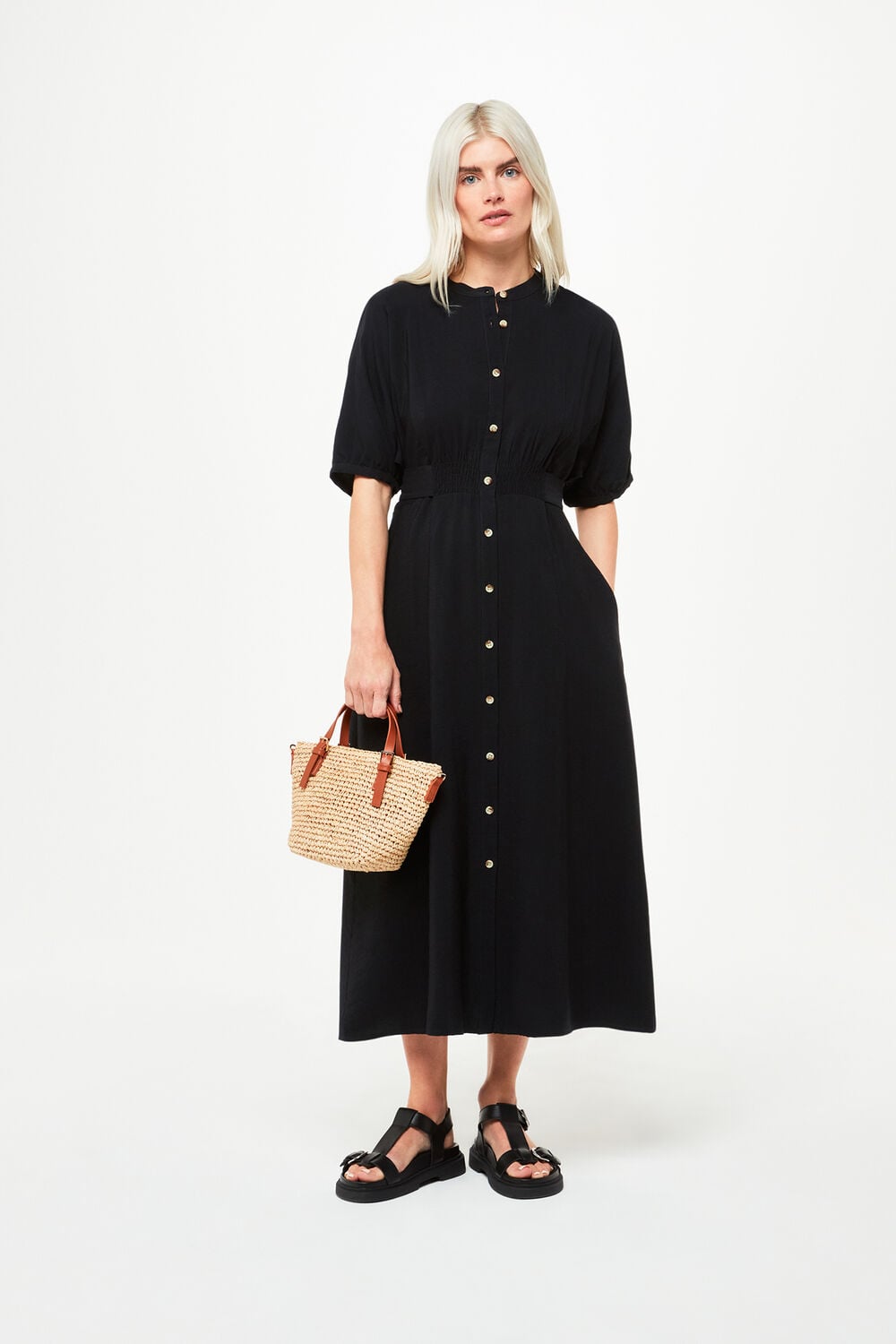Black Petite Amber Midi Dress