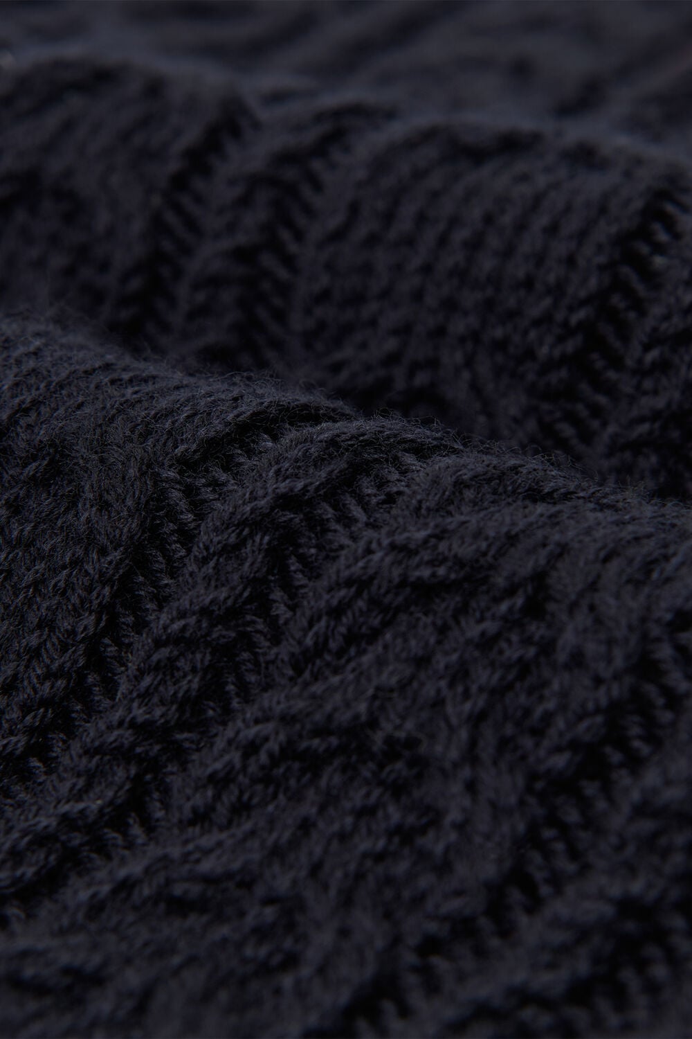 Navy Wool Cable Detail Knit Tank