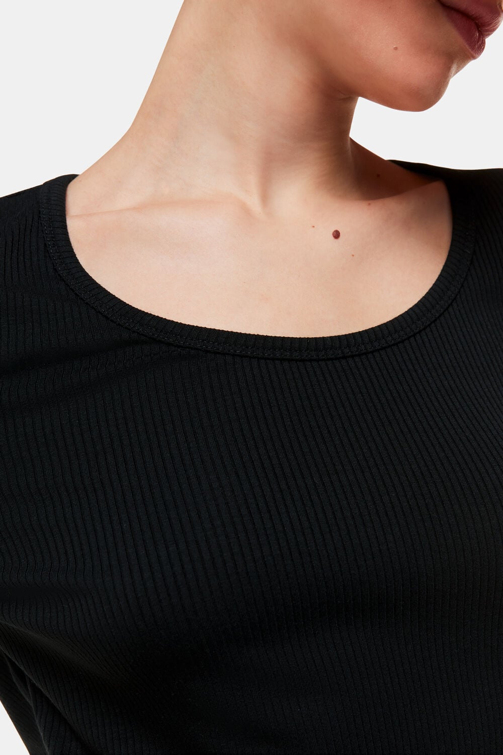 Ribbed Scoop Neck Top