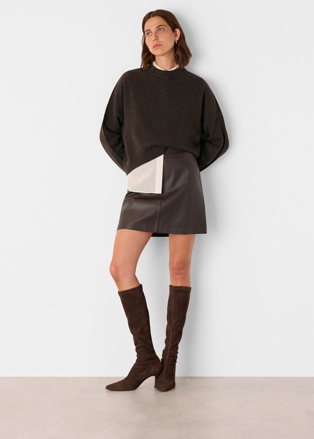 Leather A line Skirt