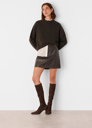 Leather A line Skirt