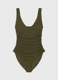 Textured Side Ruched Swimsuit