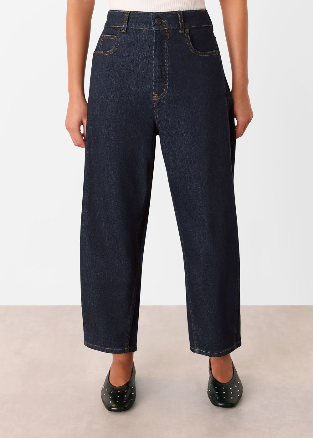 Petite Stretch Barrel Leg Jean