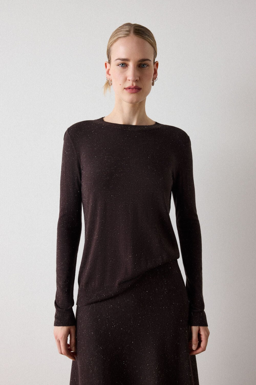 Brown Annie Sparkle Crew Neck