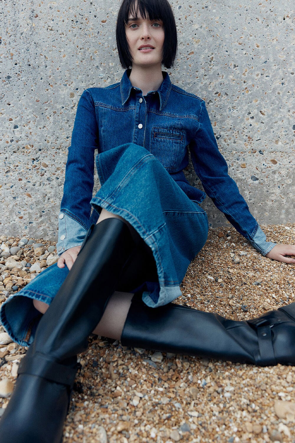 Patchwork Denim Shirt