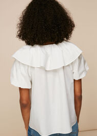 Frill Detail Poplin Top