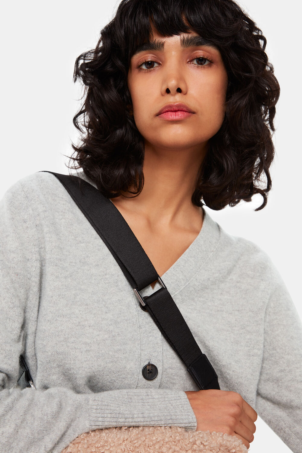 Wool Cropped V Neck Cardigan
