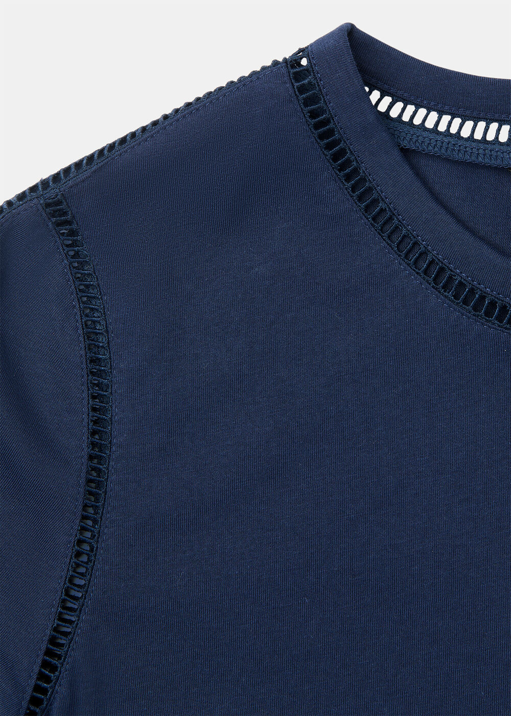 Broderie Trim Detail Tee