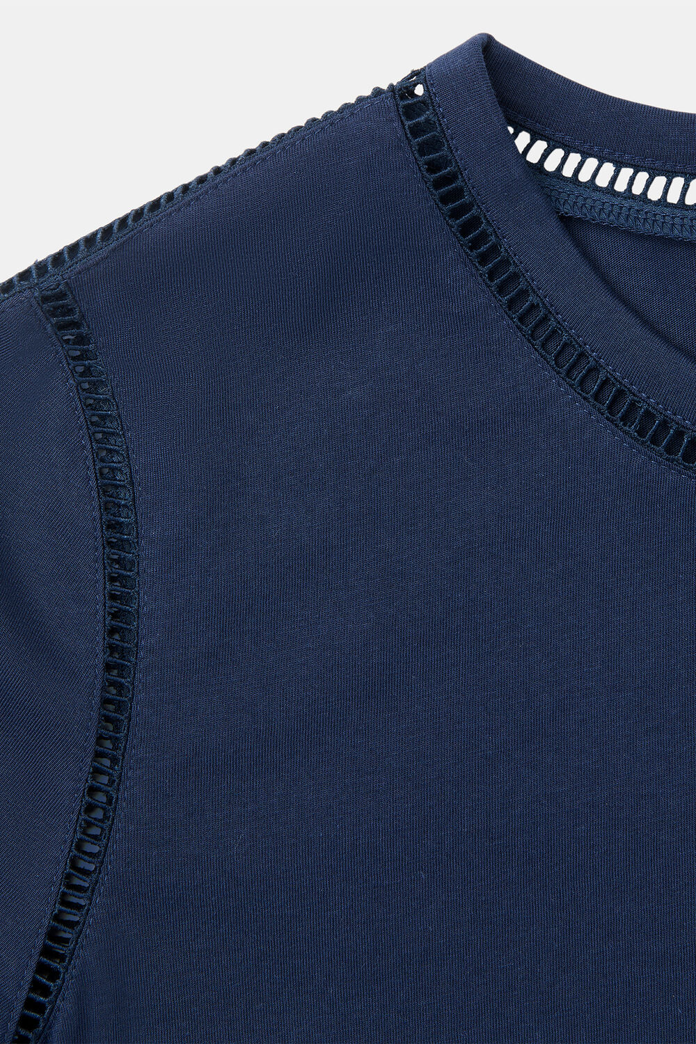 Broderie Trim Detail Tee