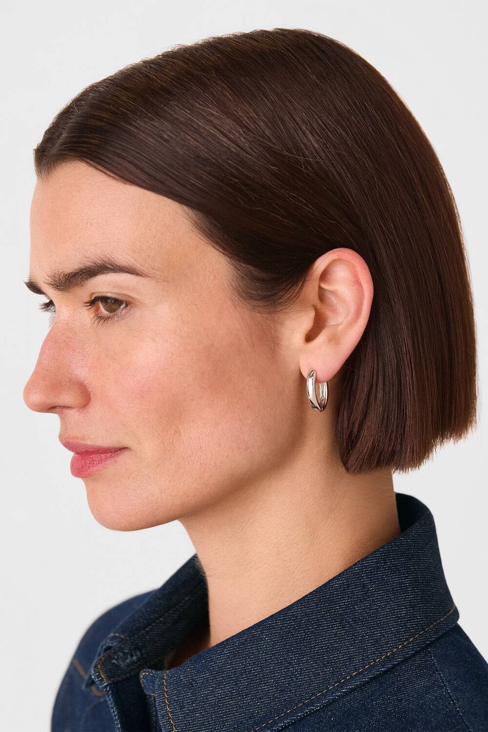 Silver Oval Earring