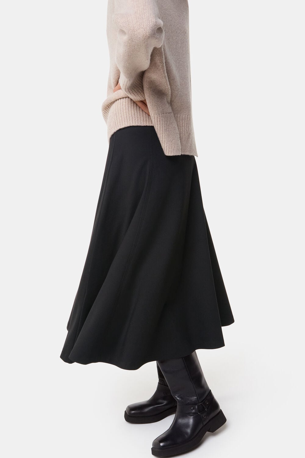Black Ponte Full Skirt