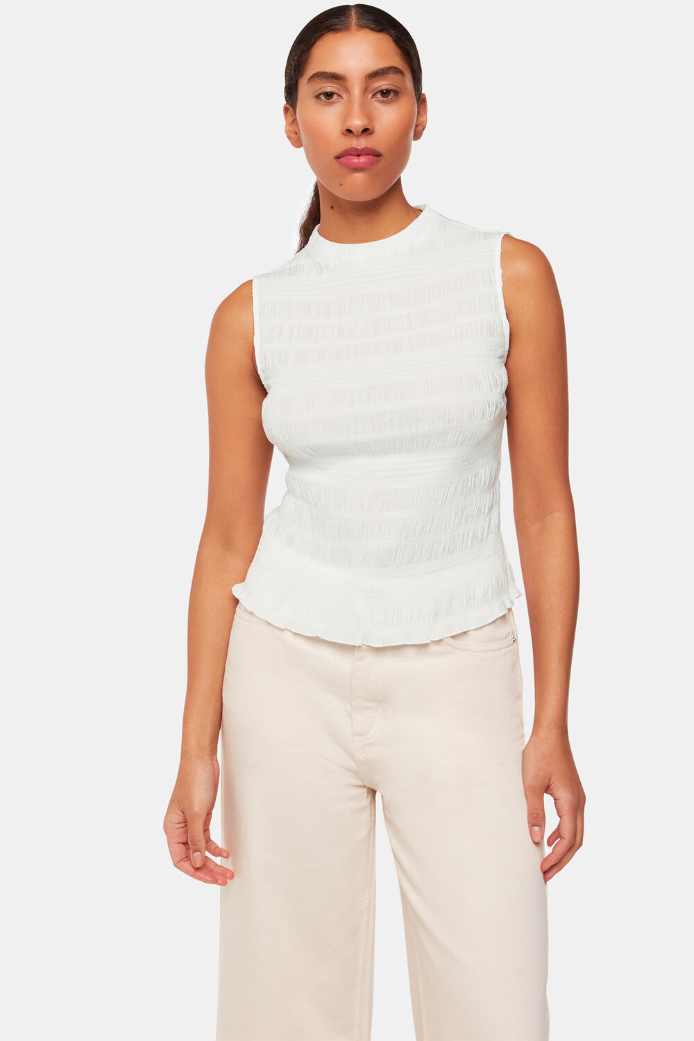Plisse Sleeveless Top