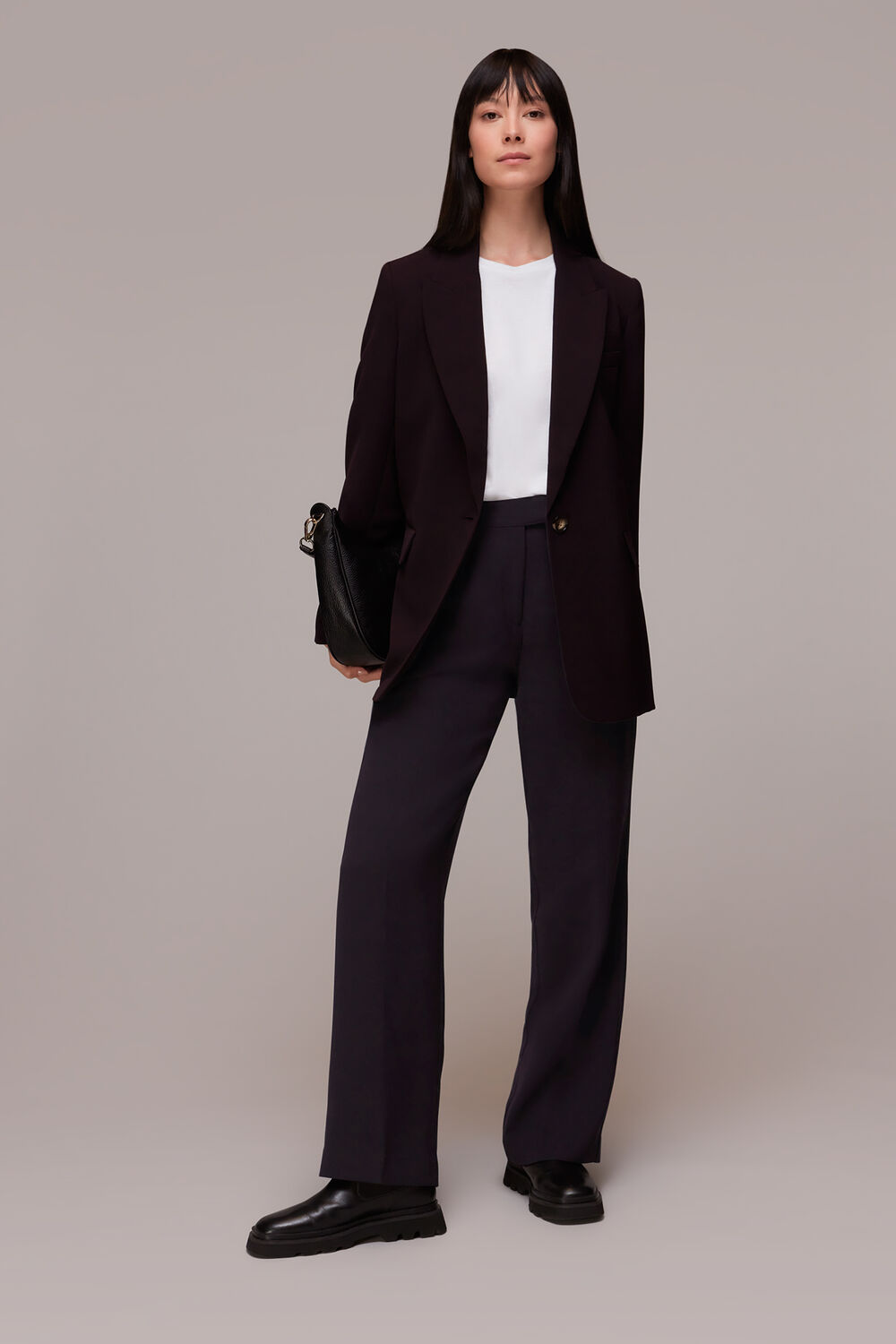 Aubergine Bella Pleated Pants&nbsp;
