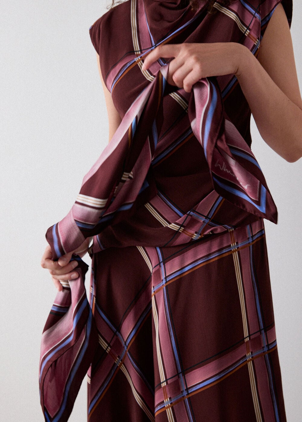 Brown Limited Square Silk Scarf