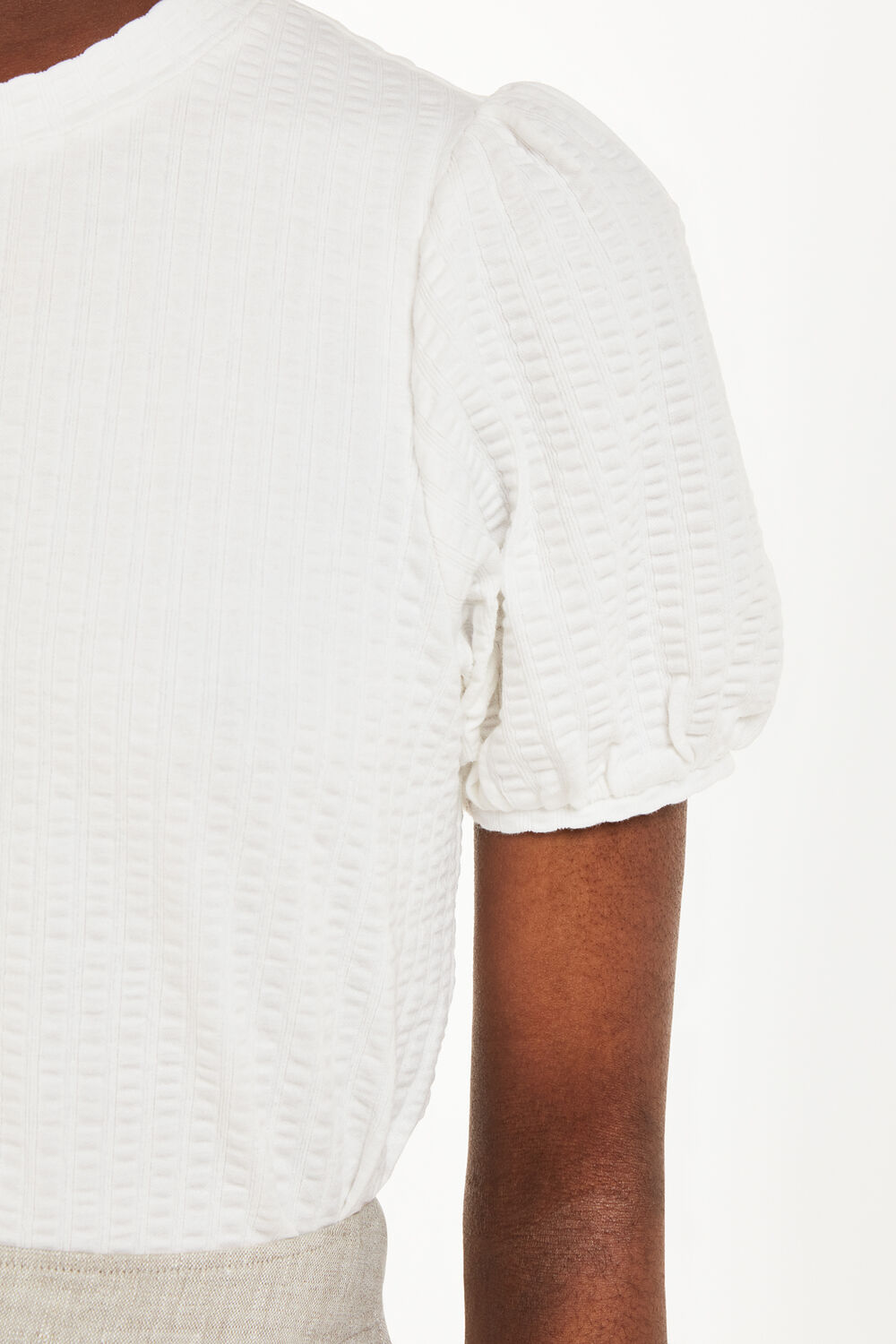 Texture Puff Sleeve Top