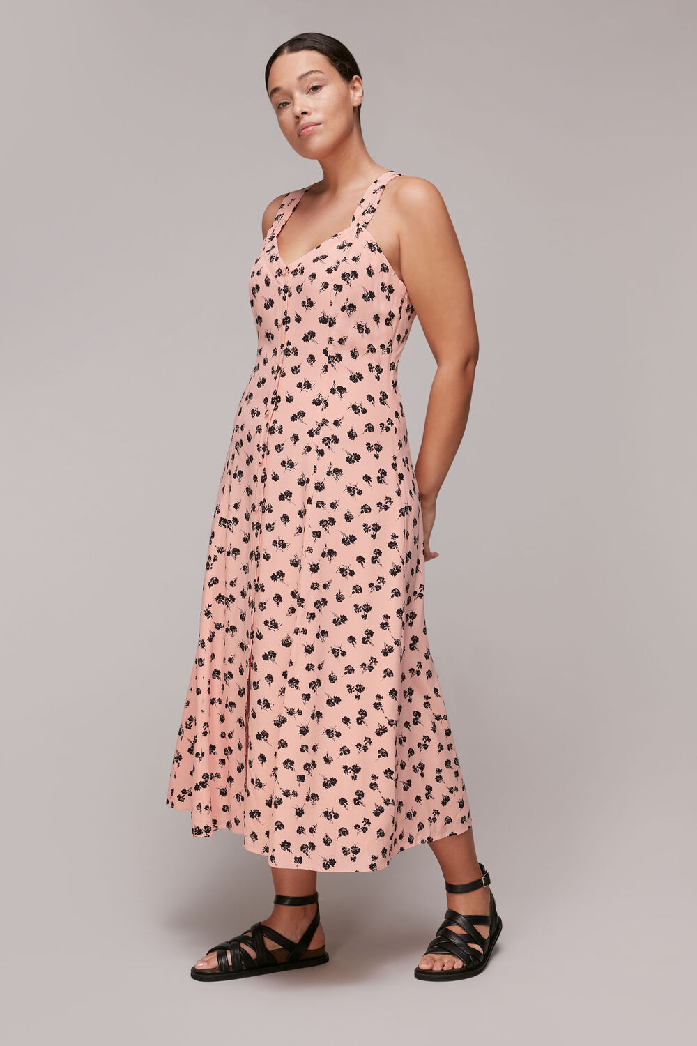 Scattered Carnation Midi Dress