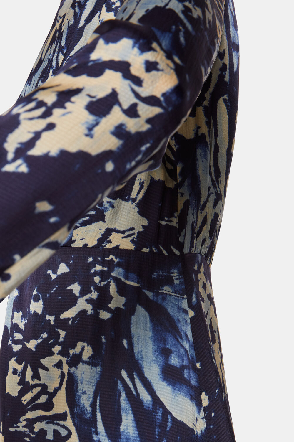 Navy Dazzled Floral Satin Dress