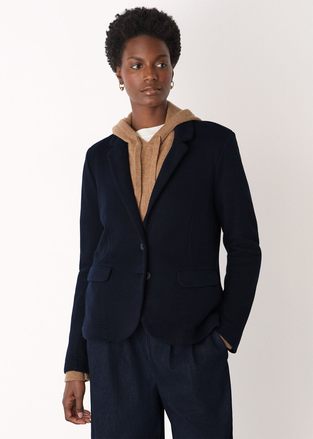 Slim Jersey Jacket Navy