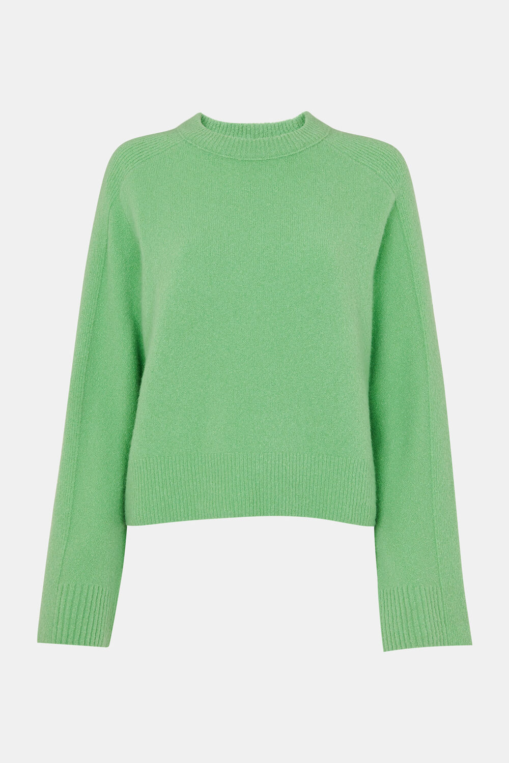 Green Alana Wool Mix Crew Neck Sweater