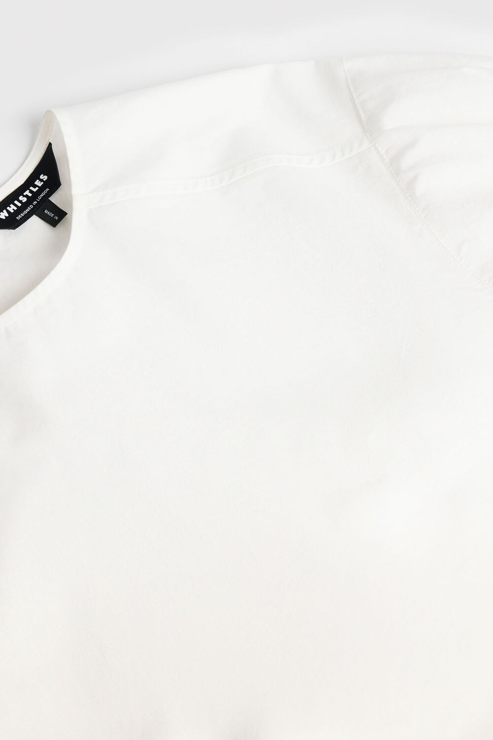 White Puff Sleeve Cotton Poplin Tee