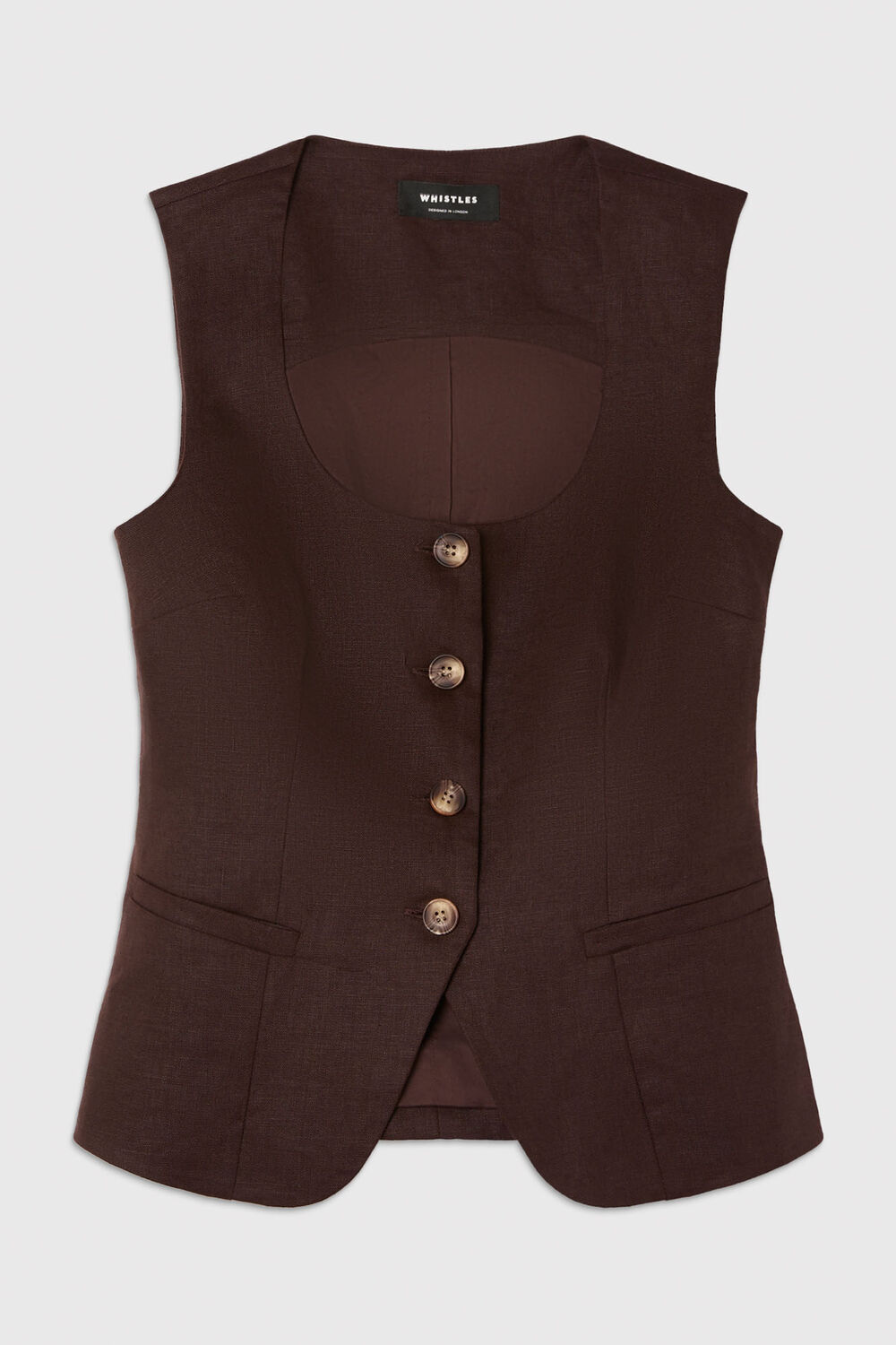 Brown Linen Waistcoat