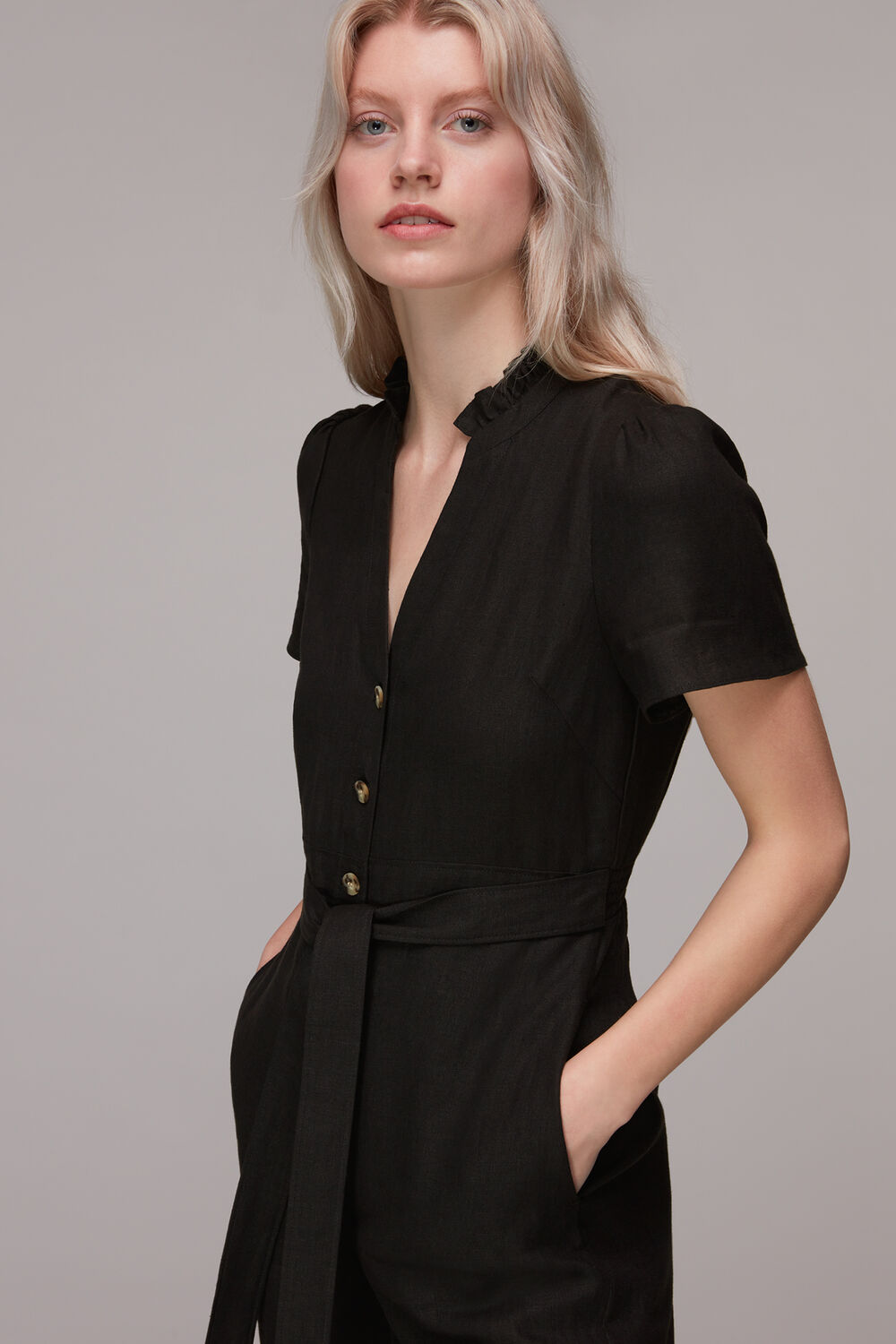Black Emmie Linen Jumpsuit
