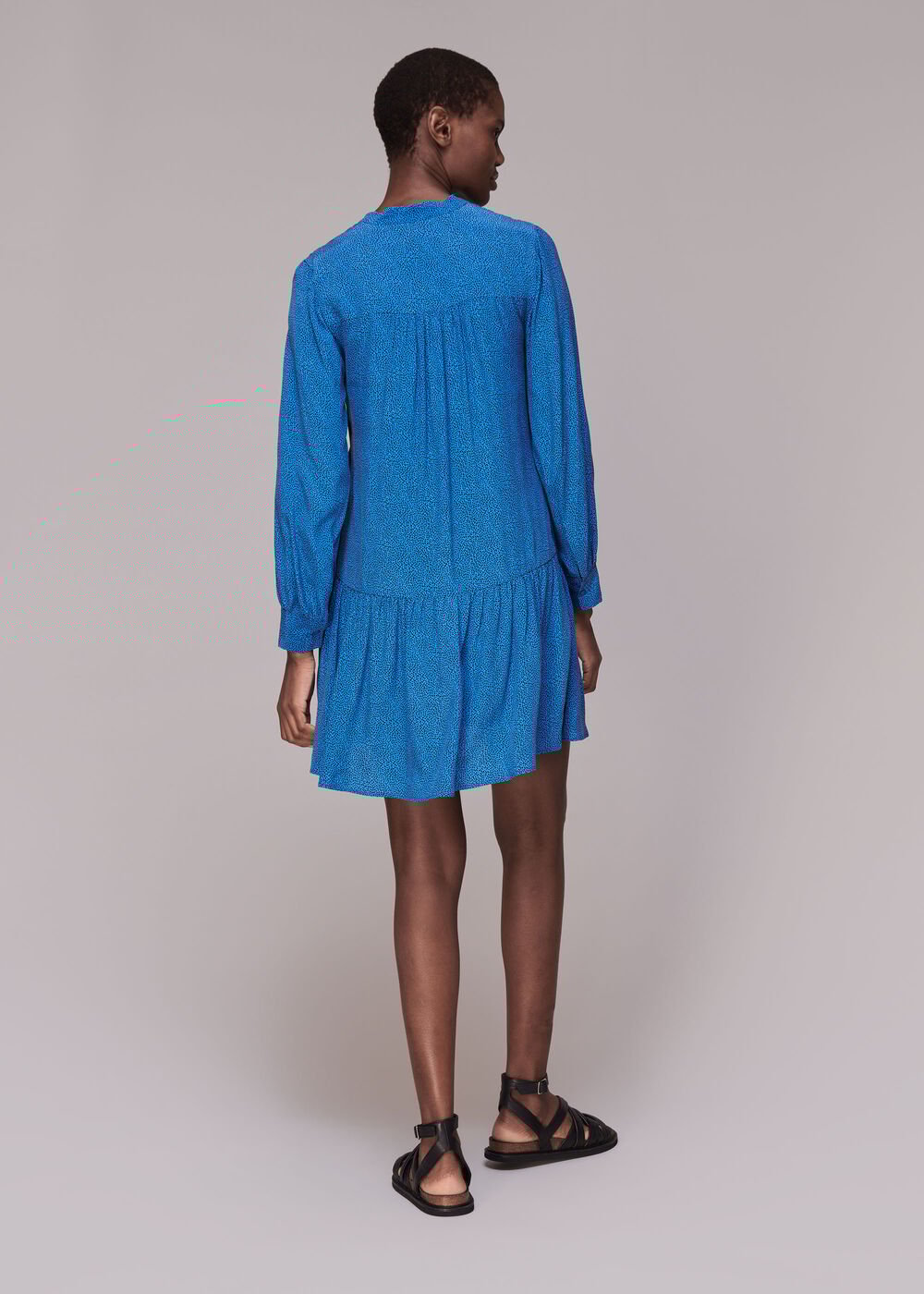Animal Fleck Smocked Dress