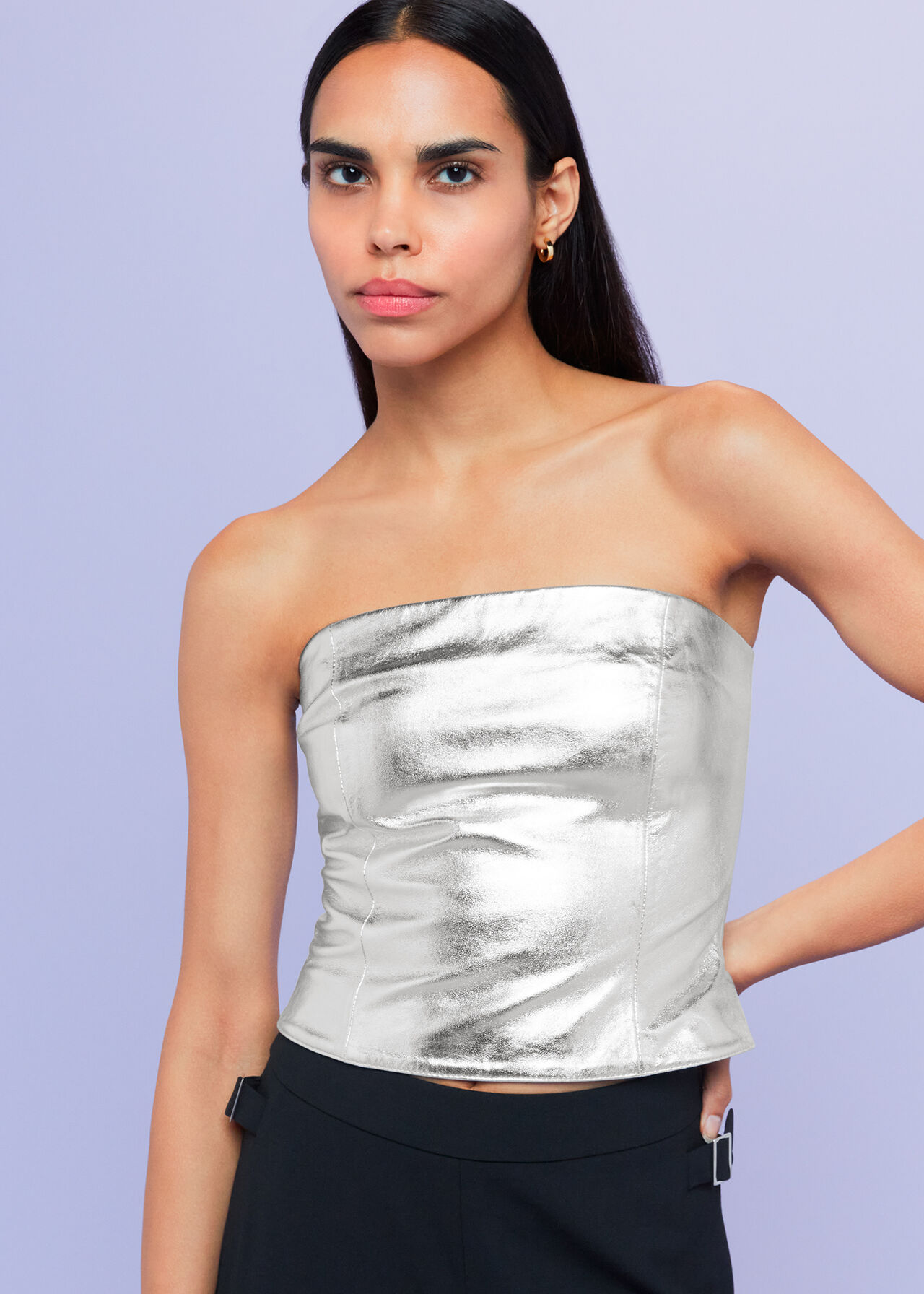 Cosmo Leather Bandeau Top
