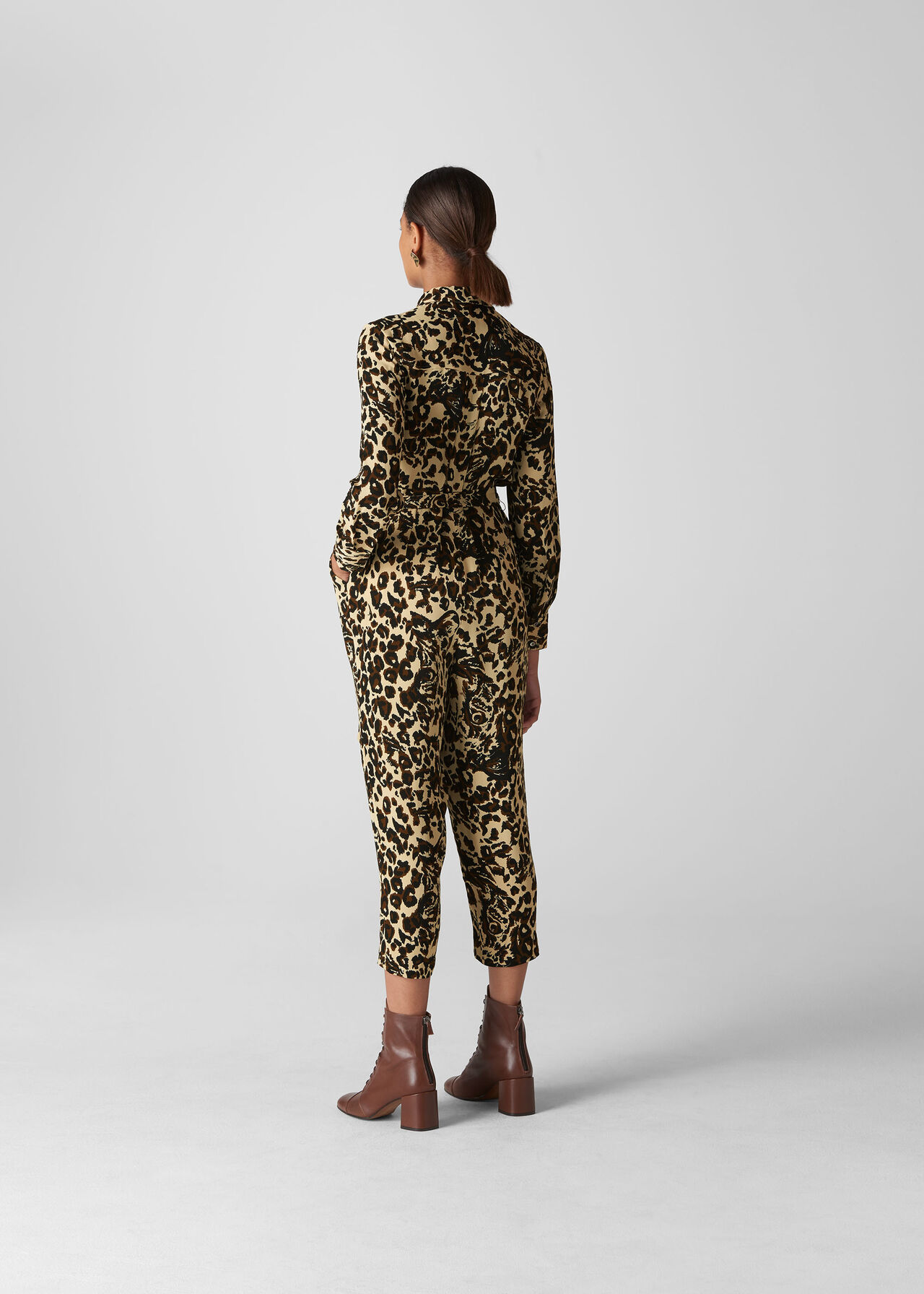 Jungle Cat Utility Jumpsuit Leopard Print