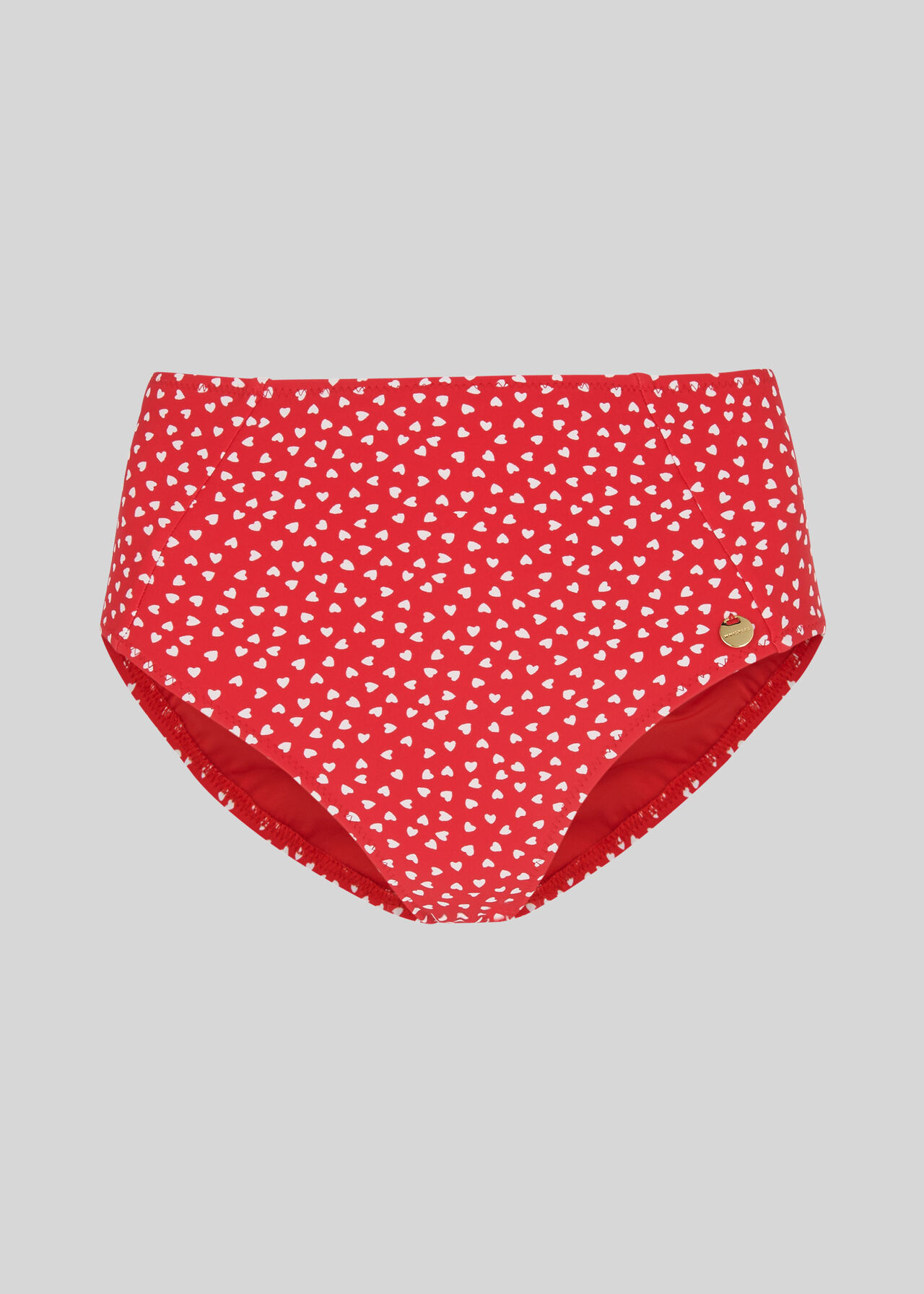 Heart Print Bikini Bottom Red/Multi