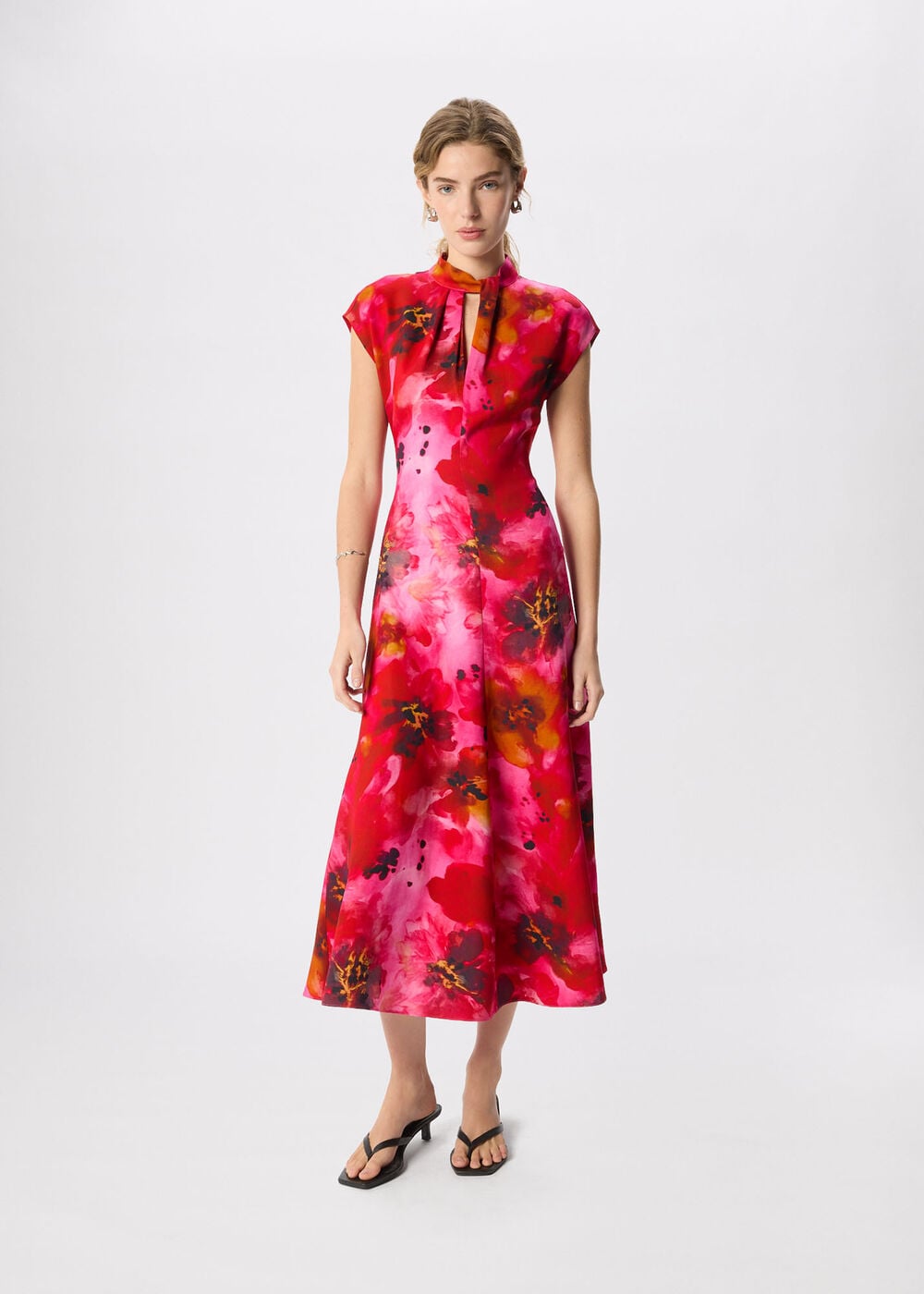 Painterly Floral Midi Dress