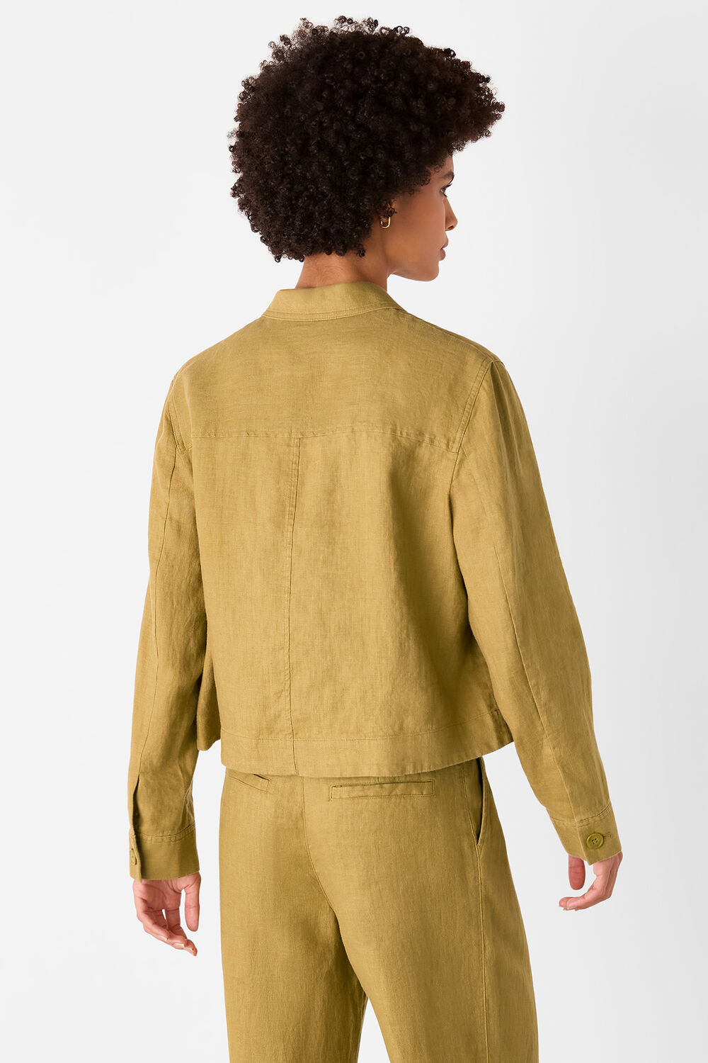 Olive Abby Linen Casual Jacket