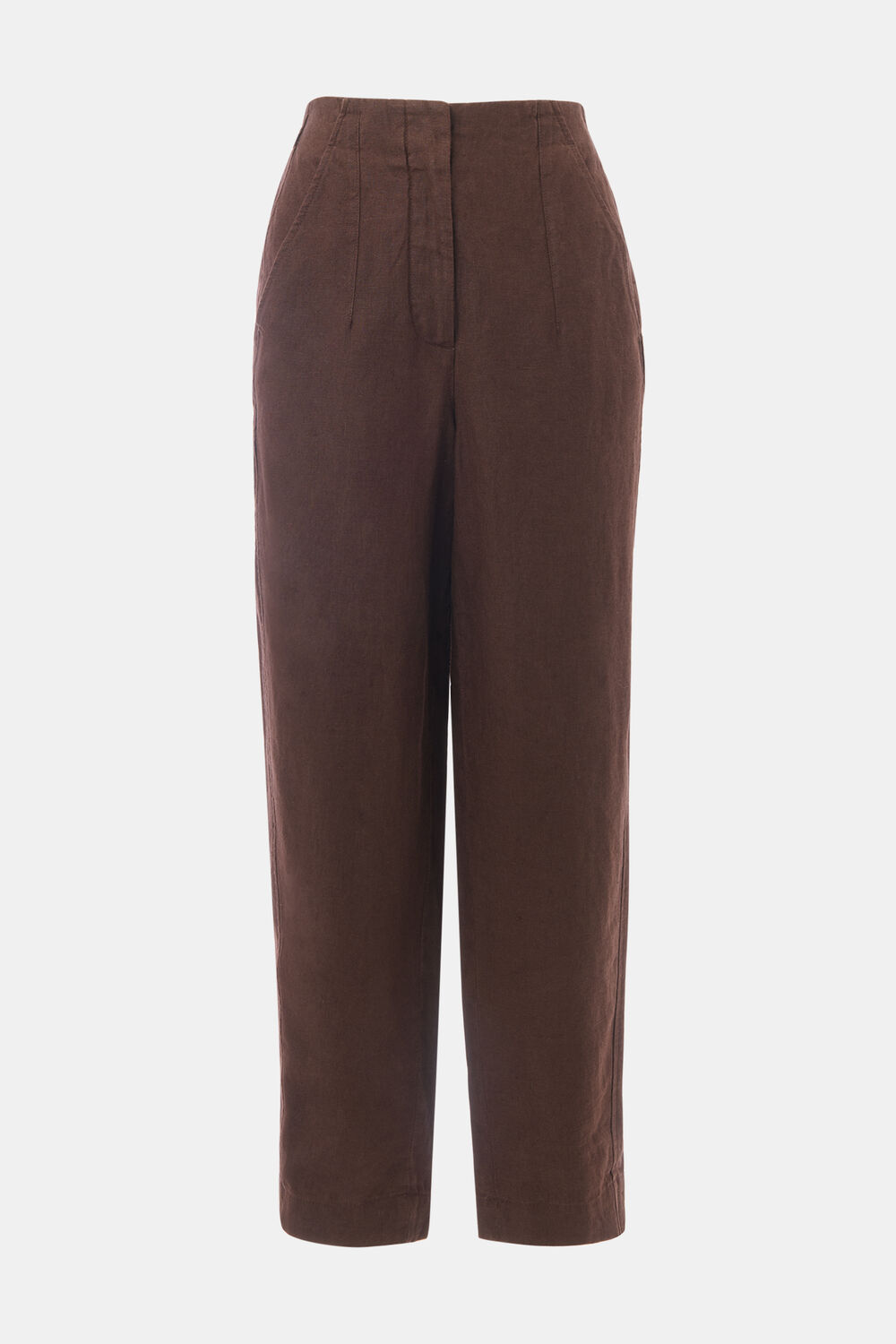 Brown Linen Barrel Trouser