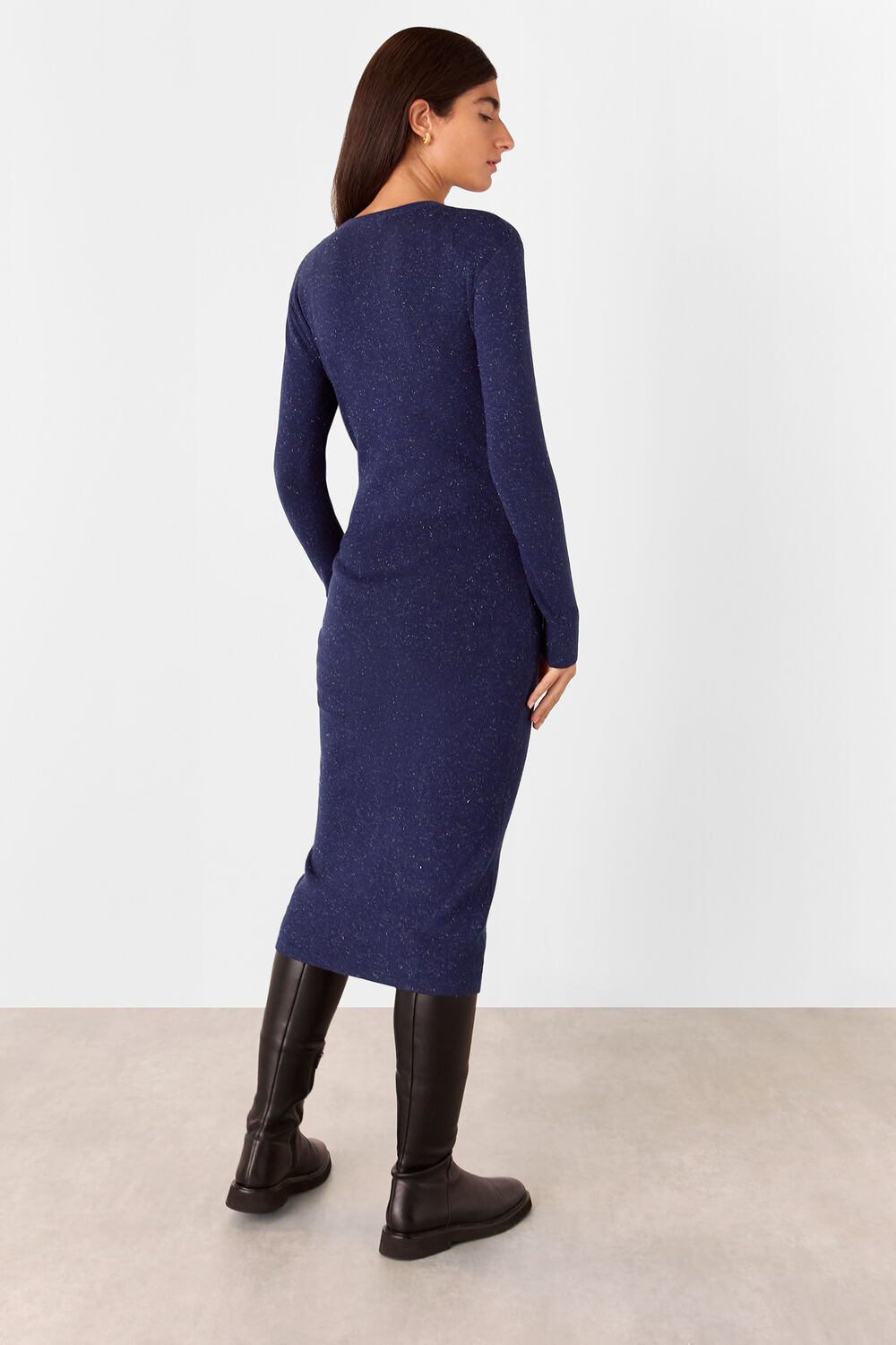 Navy Annie Sparkle Knit Sweater Dress