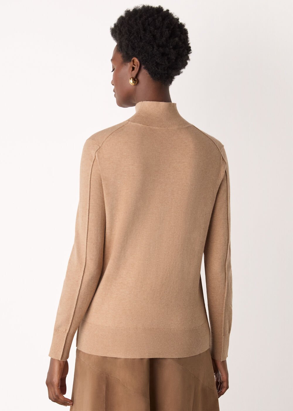 Fine Wool Mix Funnel Neck Knit