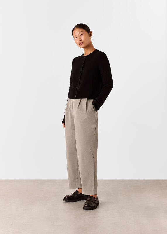 Taupe Petite Bethany Barrel Leg Pants 