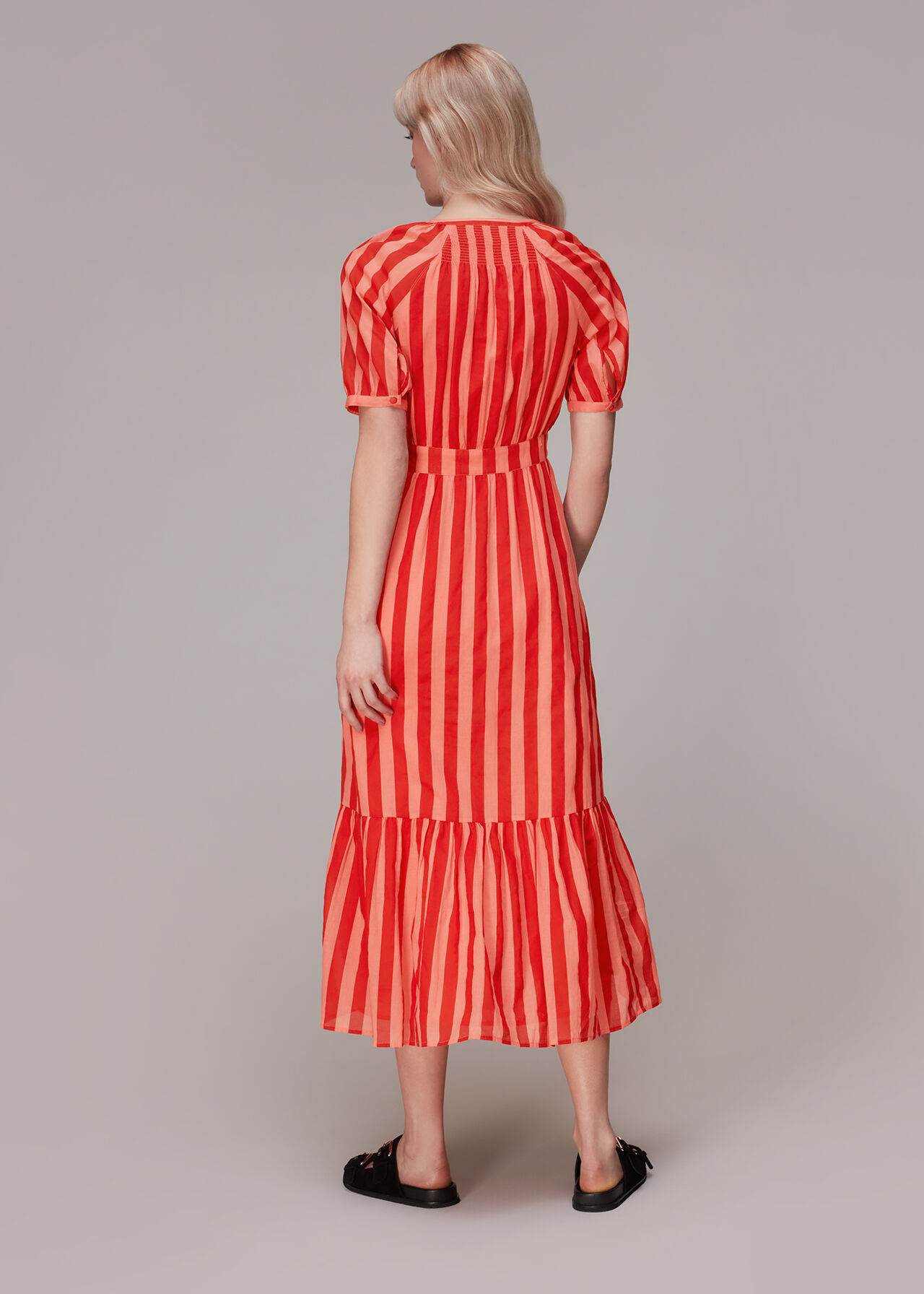 Tori Stripe Cotton Voile Dress