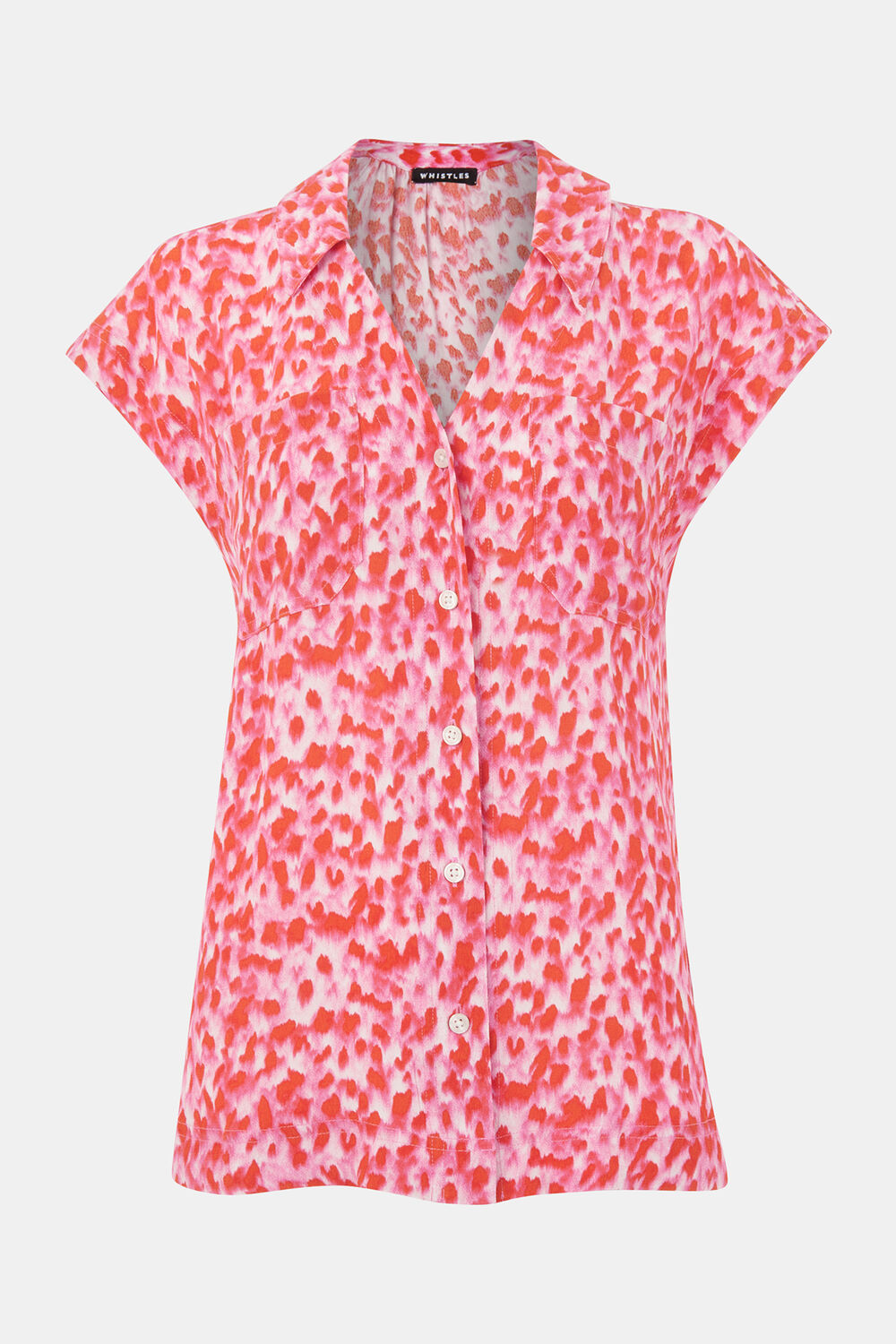 Pink Blurred Strokes Print Shirt