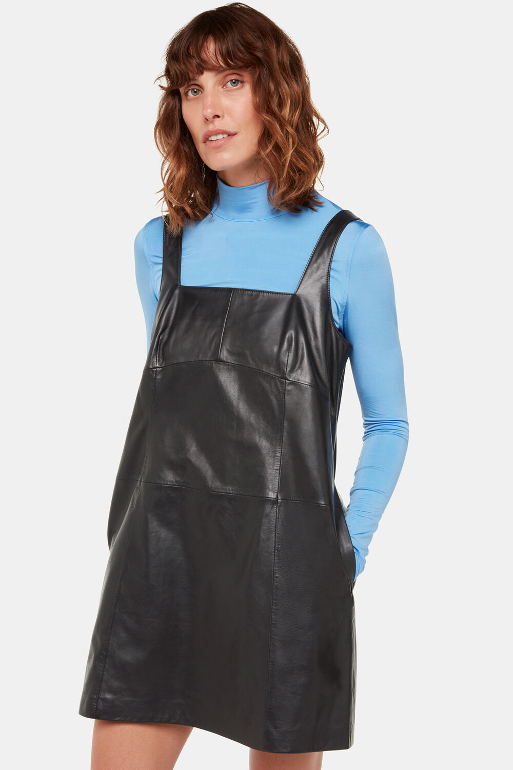 Leather Pinafore Dress