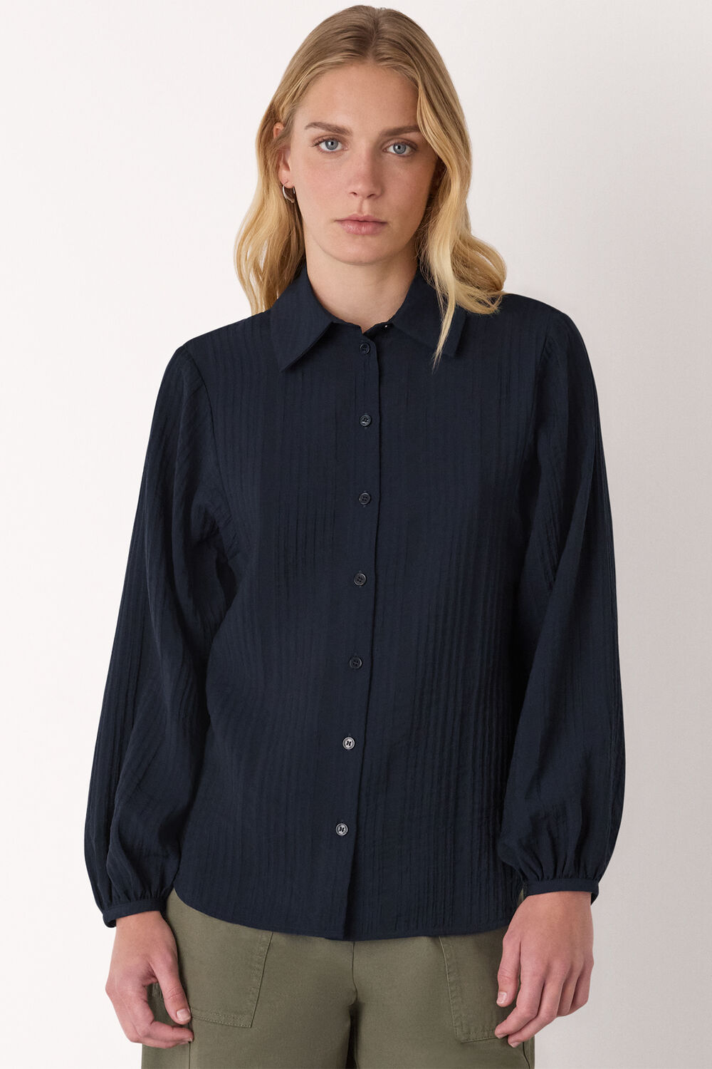 Textured Relaxed Viscose Shirt