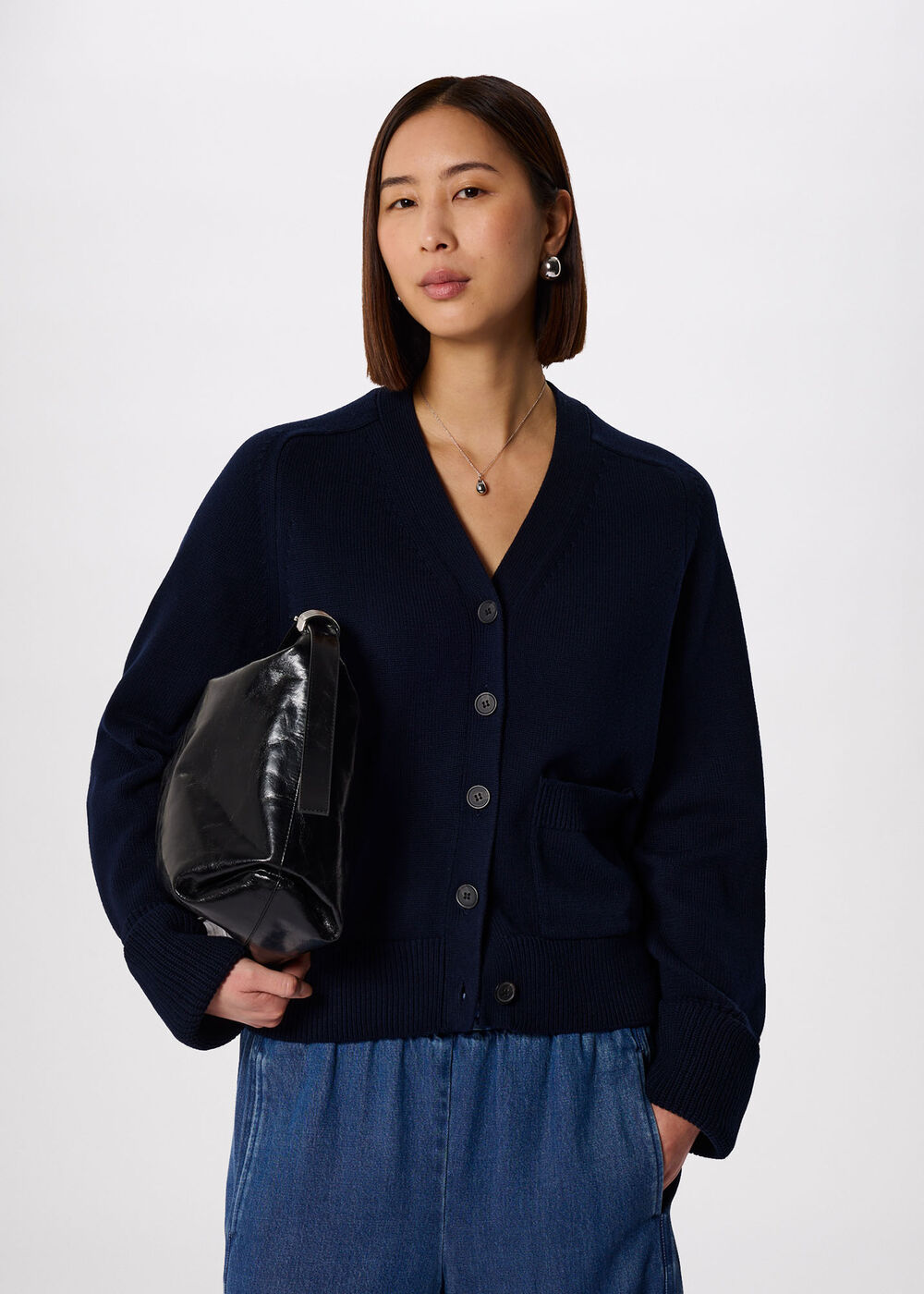 Cotton Pocket Detail Cardigan