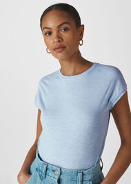 Minimal Cap Sleeve Tee Pale Blue