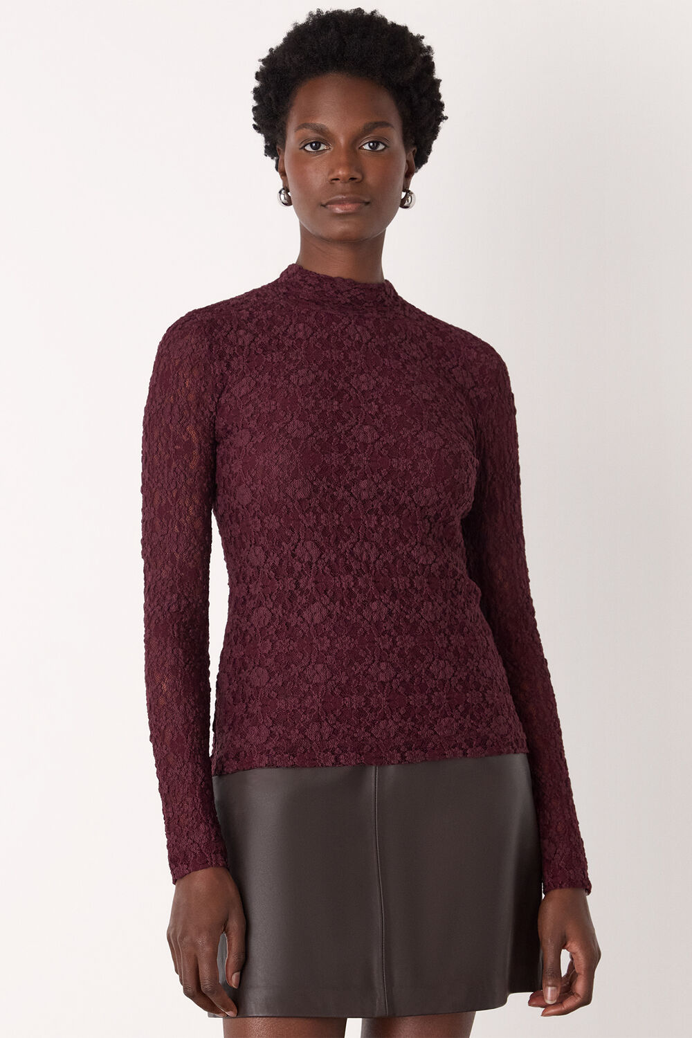 Lace Detail High Neck Top