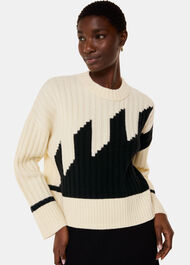 Graphic Intarsia Wool Knit