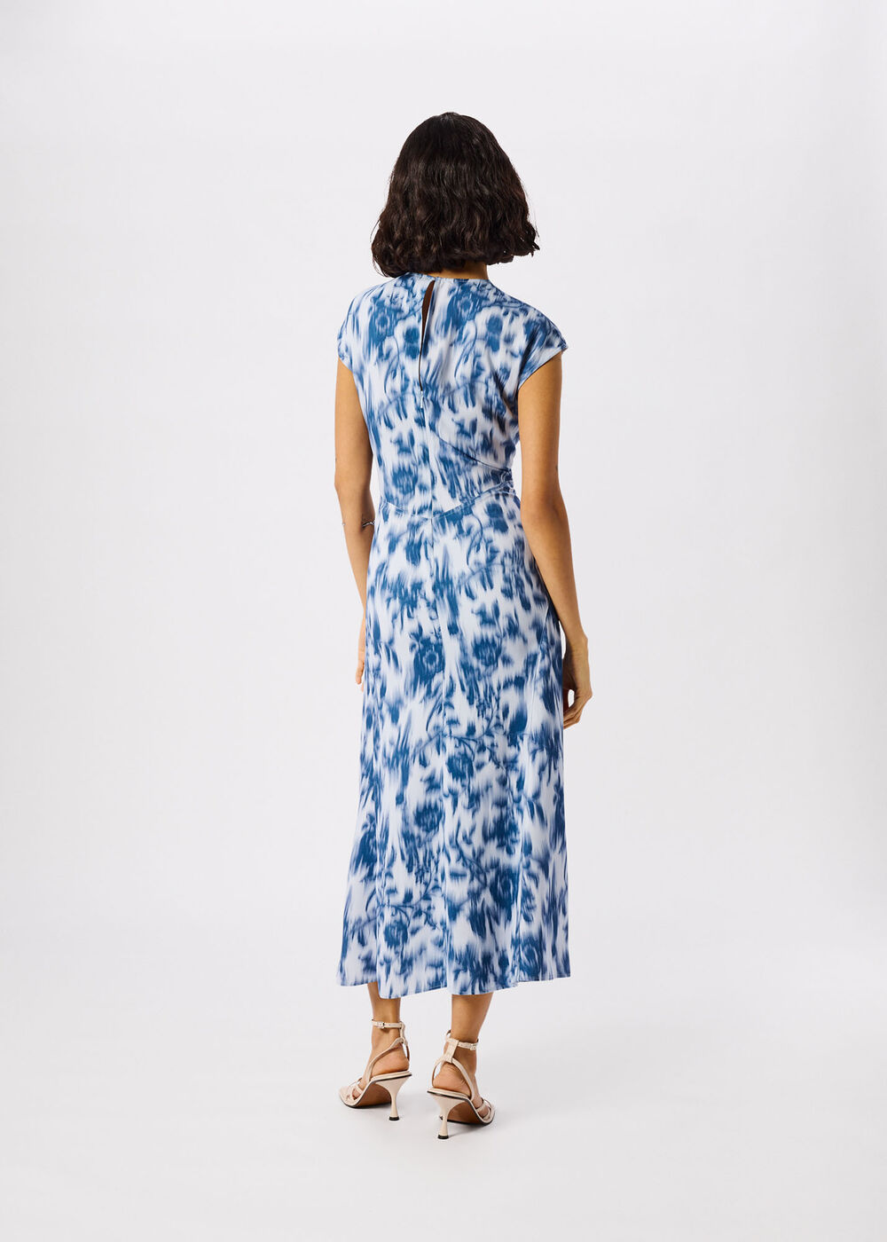 Blurred Floral Crepe Dress