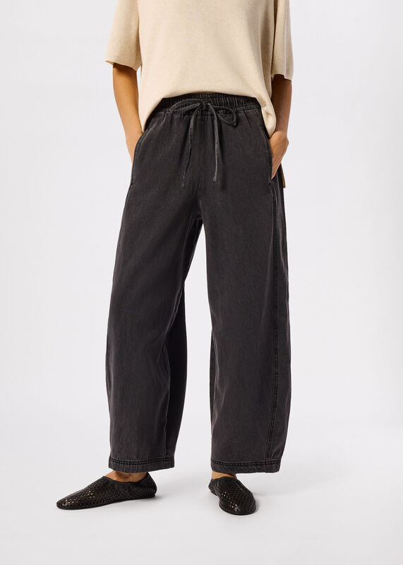 Casual Denim Barrel Trouser