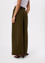 Petite Elasticated Linen Crop Trouser