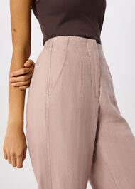 Linen Barrel Leg Trouser