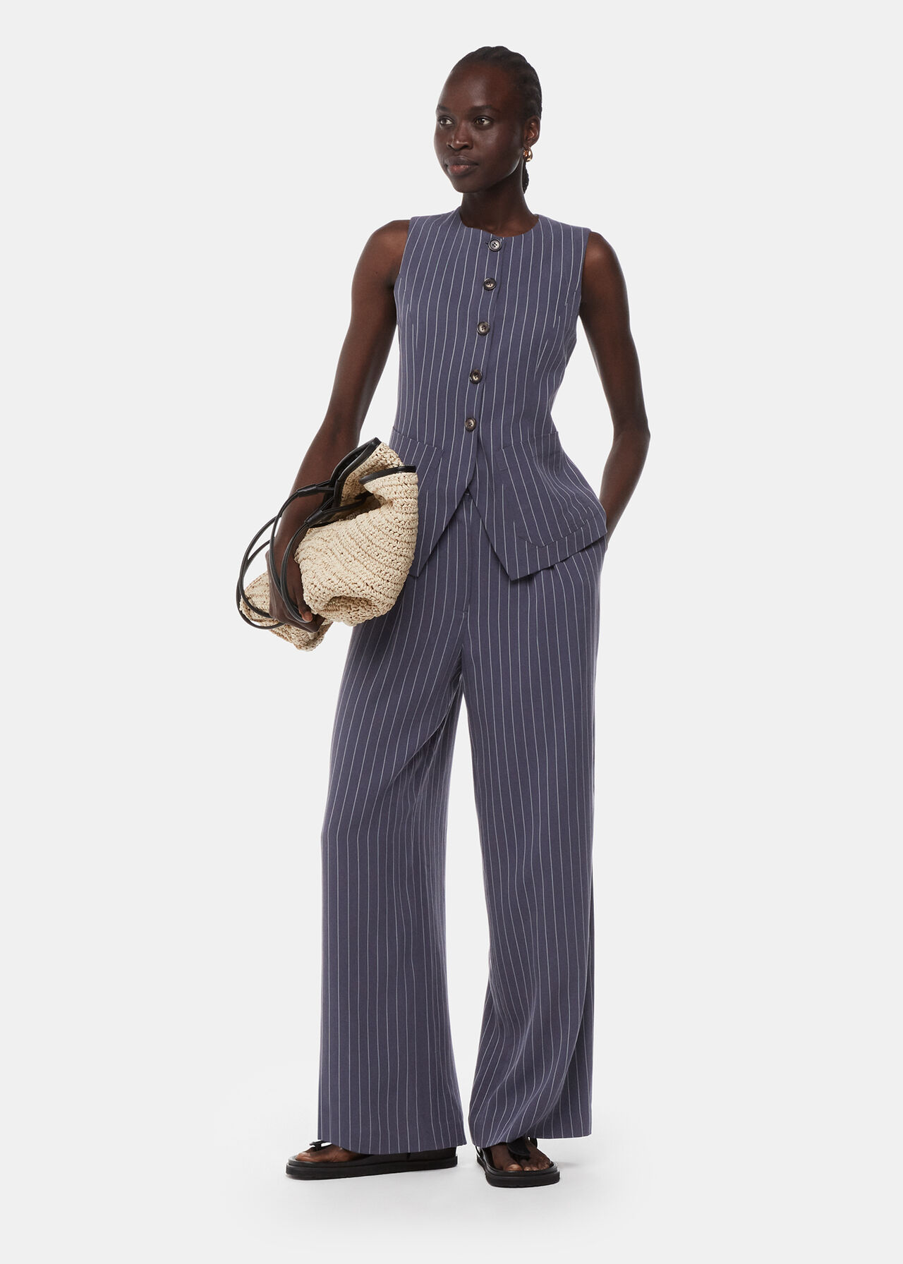 Navy Lottie Pinstripe Coord