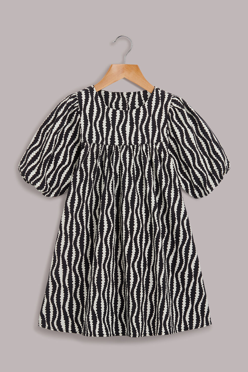 Black and White Optical Rope Phoebe Dress